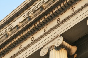 Courthouse Detail.  Dayton, Ohio.  Word COURT is visible.